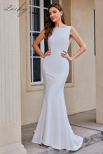 Cargar imagen en el visor de la galería, Vestido blanco con perlas en espalda