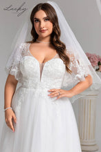 Cargar imagen en el visor de la galería, Vestido blanco con encaje y manga corta