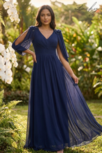 Cargar imagen en el visor de la galería, Vestido azul navy con detalles en hombros