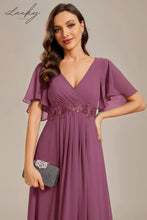 Cargar imagen en el visor de la galería, Vestido mauve con manga corta
