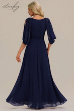 Cargar imagen en el visor de la galería, Vestido azul navy con detalles en hombros