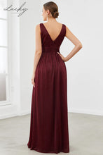 Cargar imagen en el visor de la galería, Vestido vino con brillos