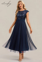 Cargar imagen en el visor de la galería, Vestido azul navy midi