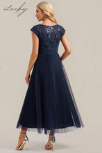 Cargar imagen en el visor de la galería, Vestido azul navy midi