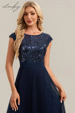 Cargar imagen en el visor de la galería, Vestido azul navy midi