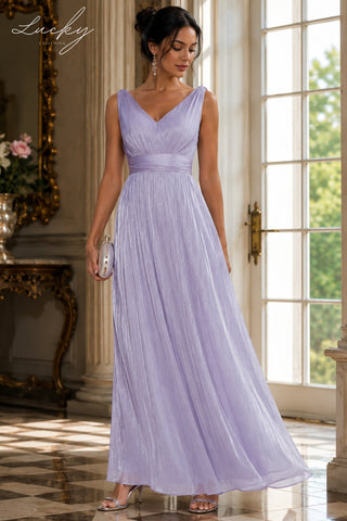 Vestido lila plisado