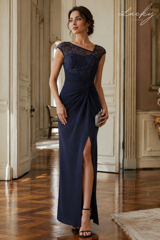 Vestido azul navy al cuerpo