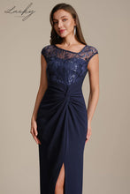 Cargar imagen en el visor de la galería, Vestido azul navy al cuerpo