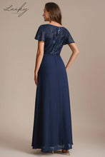 Cargar imagen en el visor de la galería, Vestido azul navy manga corta