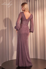 Cargar imagen en el visor de la galería, Vestido mauve con brillos y mangas