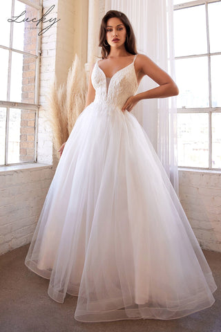 Vestido blanco volado con piedras