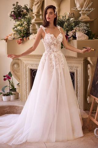 Vestido blanco volado con flores