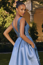 Cargar imagen en el visor de la galería, Vestido smoky blue volado