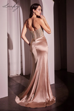 Cargar imagen en el visor de la galería, Vestido blush al cuerpo con piedras