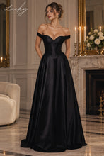 Cargar imagen en el visor de la galería, Vestido negro de satin