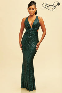 Vestido verde de lentejuelas