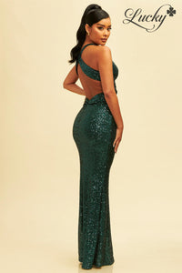 Vestido verde de lentejuelas