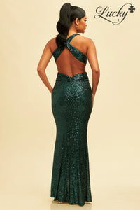 Vestido verde de lentejuelas