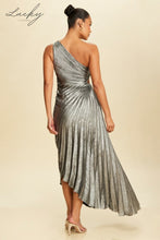 Cargar imagen en el visor de la galería, Vestido black silver plisado