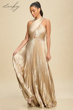 Cargar imagen en el visor de la galería, Vestido champagne plisado