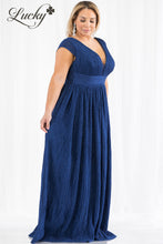 Cargar imagen en el visor de la galería, Vestido azul plisado