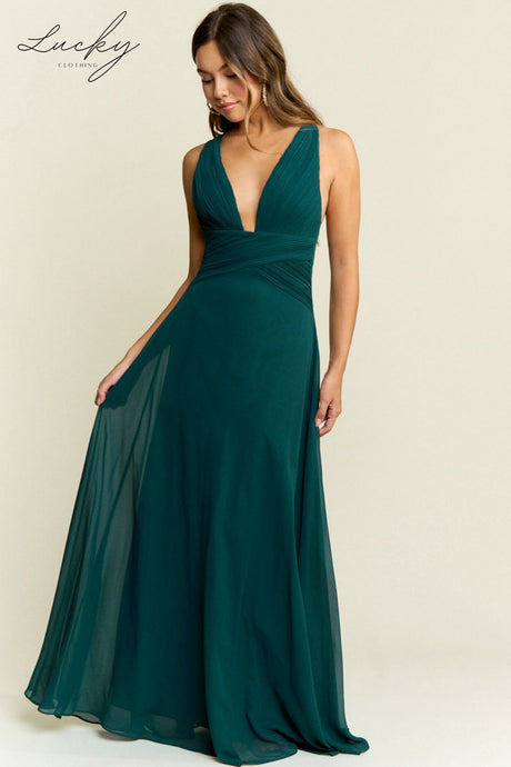 Vestido verde sencillo