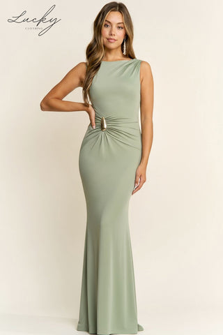 Vestido dusty sage al cuerpo