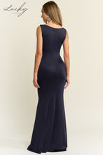 Cargar imagen en el visor de la galería, Vestido azul navy al cuerpo