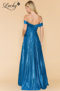 Vestido azul con brillos