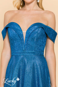 Vestido azul con brillos