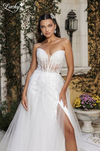 Vestido blanco volado strapless