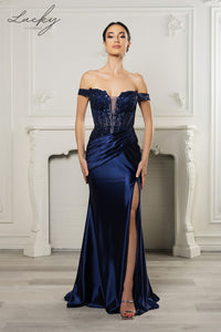 Vestido azul navy al cuerpo