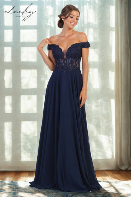Vestido azul navy con encaje