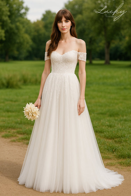 Vestido blanco manga caida