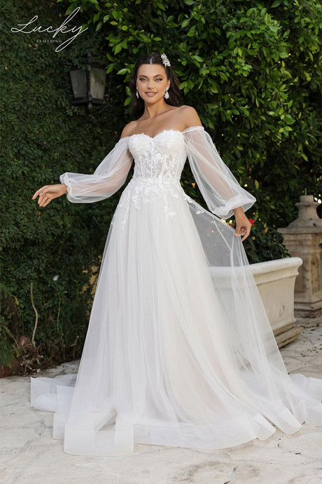 Vestido blanco con mangas desmontables