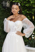 Cargar imagen en el visor de la galería, Vestido blanco con mangas desmontables