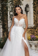 Cargar imagen en el visor de la galería, Vestido blanco volado strapless