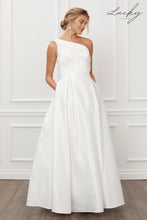 Cargar imagen en el visor de la galería, Vestido blanco de satin un hombro