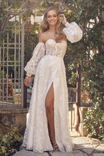 Cargar imagen en el visor de la galería, Vestido blanco con encaje y mangas