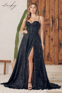 Vestido negro de lentejuelas