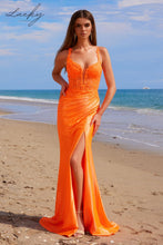 Cargar imagen en el visor de la galería, Vestido naranja al cuerpo