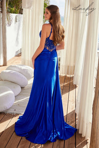 Vestido azul rey al cuerpo