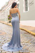 Cargar imagen en el visor de la galería, Vestido smoky blue strapless