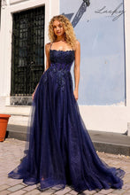 Cargar imagen en el visor de la galería, Vestido azul navy con brillos