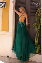 Cargar imagen en el visor de la galería, Vestido verde esmeralda con brillos