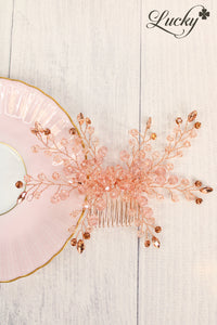 Peineta oro rosa