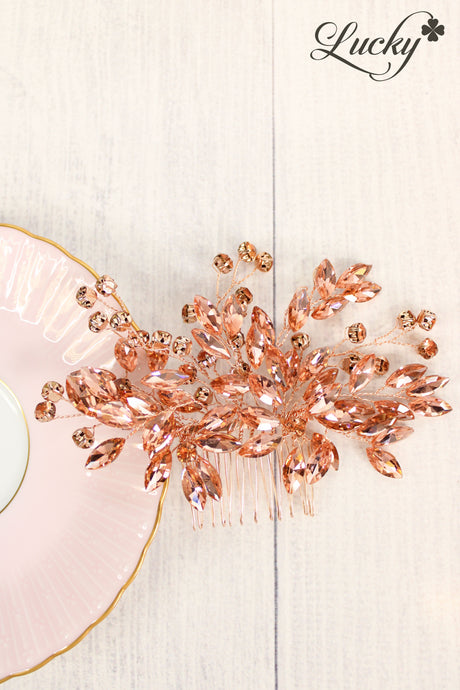 Peineta oro rosa