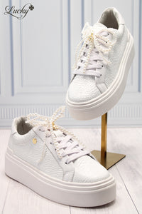 Tennis paris glam de cuero blanco