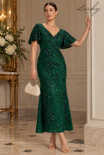 Cargar imagen en el visor de la galería, Vestido midi verde oscuro