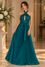 Cargar imagen en el visor de la galería, Vestido verde teal plisado